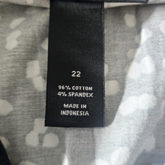 Lane Bryant Women’s Size 22 Black White Dot Print Blouse Stretch Button Shirt - Picture 9 of 12